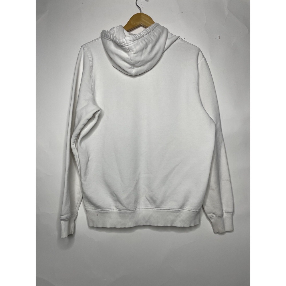 Nike Pullover Hoodie Size Large White‎ Logo Embroidered Drawstring Athletic - Picture 6 of 10